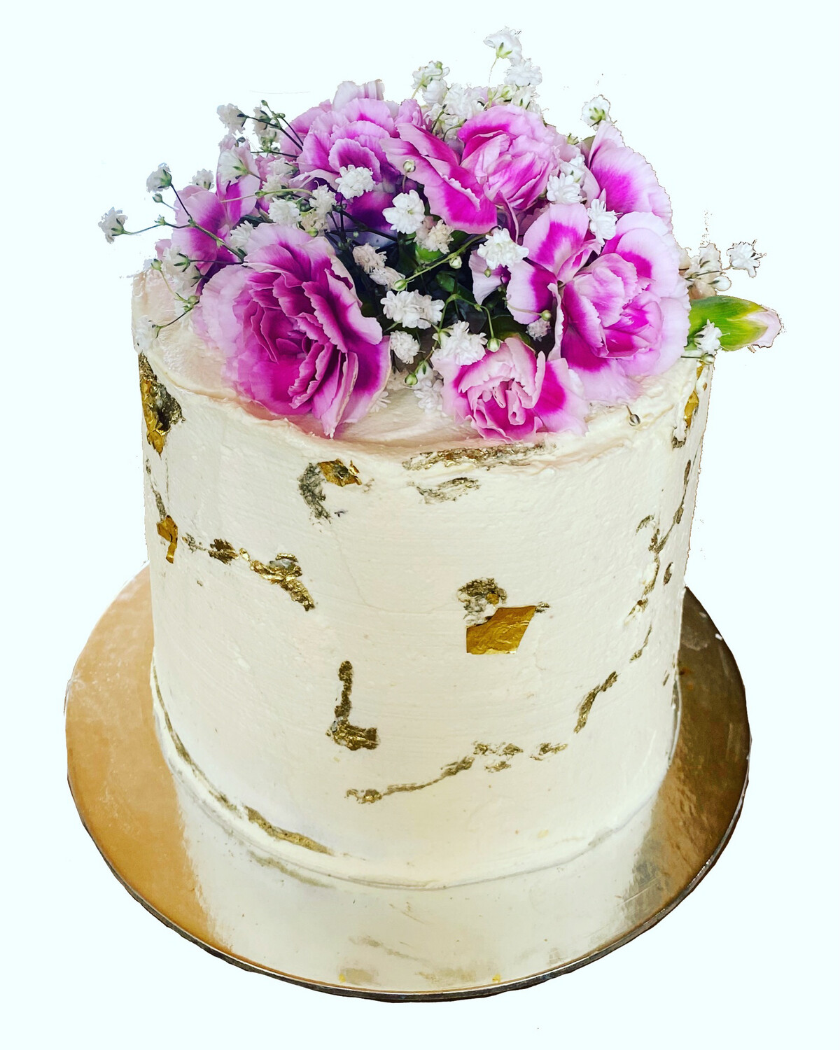 Gold Foil And Flower Cake