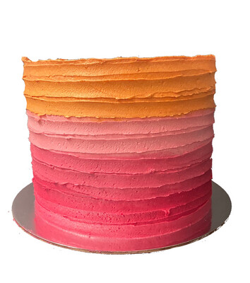 Ombre Horizontal Line Textured Cake - Sunset