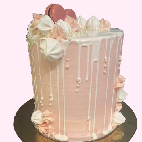 Pastel Pink Drip Cake