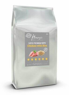 12kg Henry’s Chicken & Rice ‘Premium Puppy’ - hypoallergenic - Gluten Free