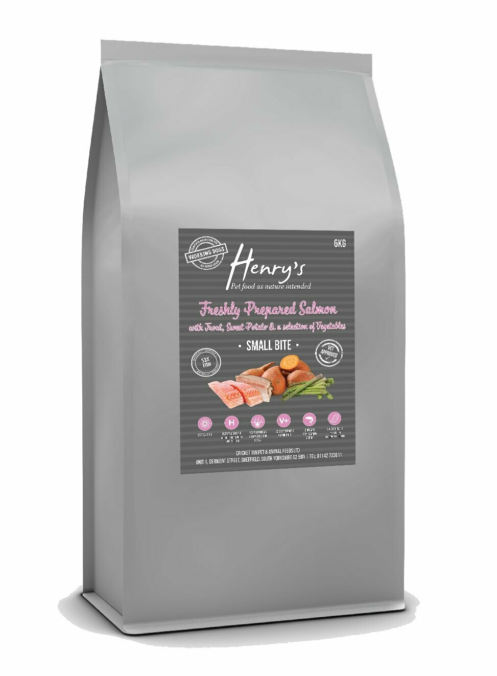 6kg Salmon And Trout, Sweet Potato And Mixed Vegetables - Hypo Allergenic - Grain Free Dog Food - SMALL BITE
