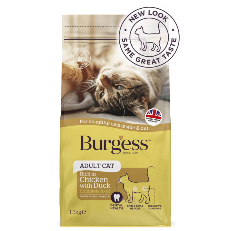 10kg Burgess Adult Cat - Chicken with Duck