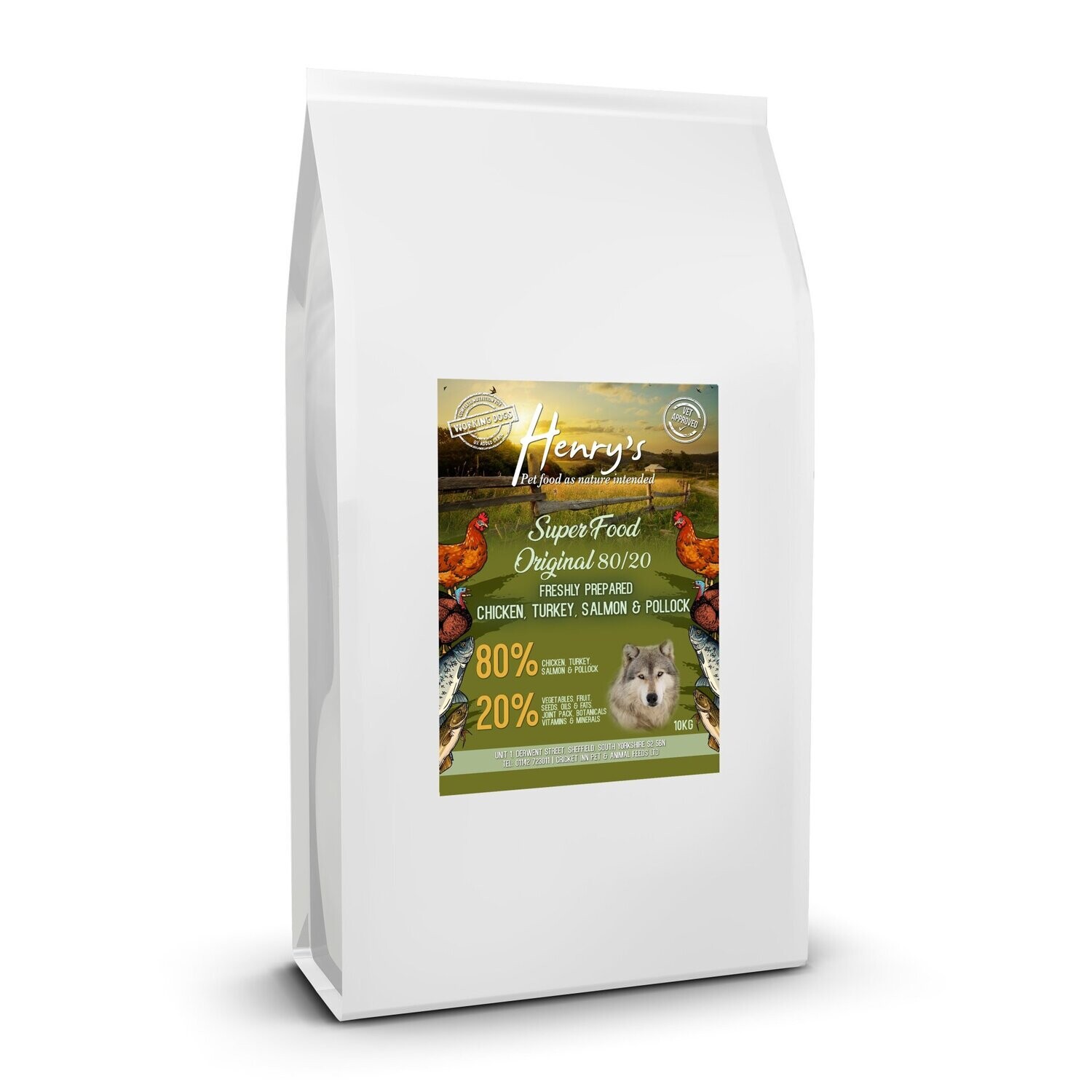 10kg Henry’s 80/20 ‘Original’ Hypoallergenic- Grain Free Dog Food