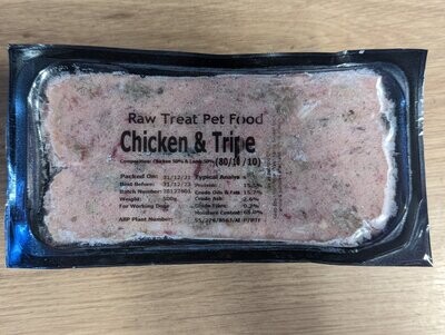 Raw Treat Chicken & Tripe Box Of 20 Raw Treat Chicken & Tripe Box Of 20