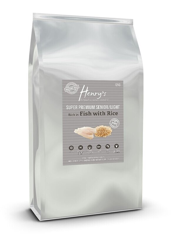 12kg Super Premium Senior/ Adult Dog Light Rich in Fish with Rice