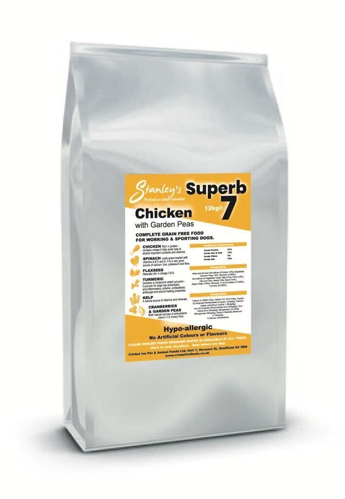 12kg Stanley’s Chicken Superb 7 - Chicken With Garden Peas Grain Free Dog Food. Buy 2 save £8!!!