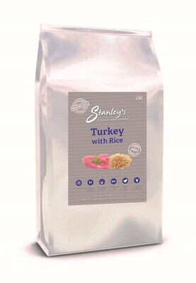 12kg Stanley’s Turkey & Rice Hypo-allergenic dog food.