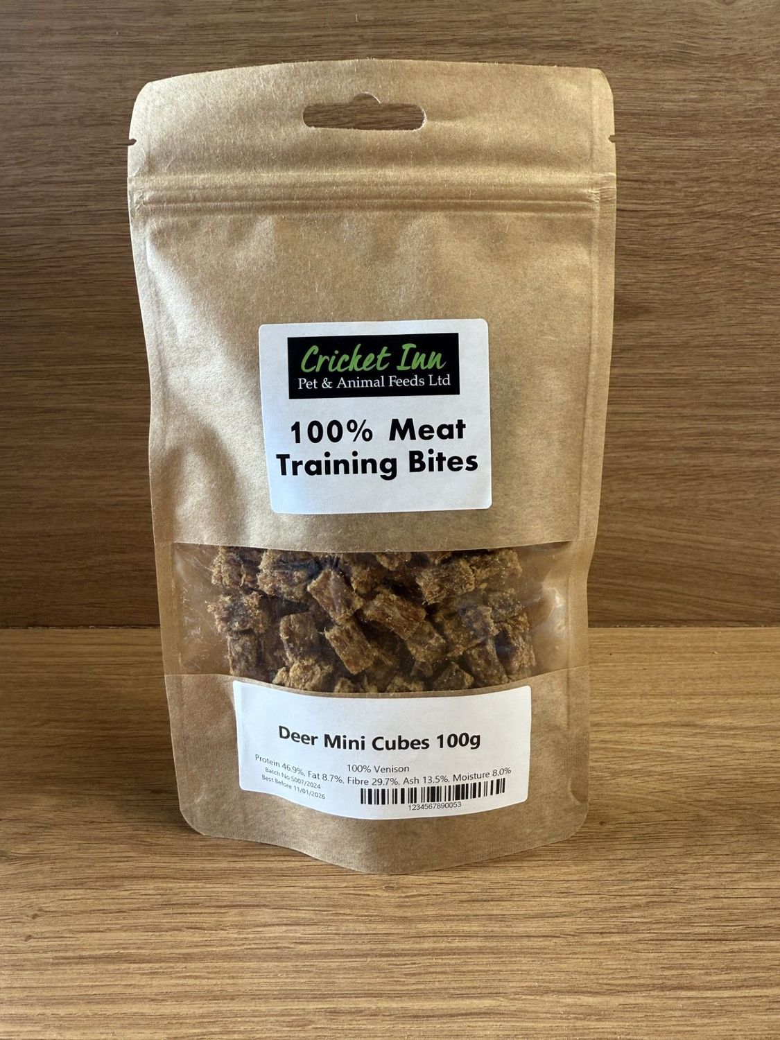 100% Training Treat Bites 100g, Bites Flavour: Deer Bites