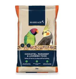 20kg Marriages Cockatiel, Parakeet & Lovebird Food