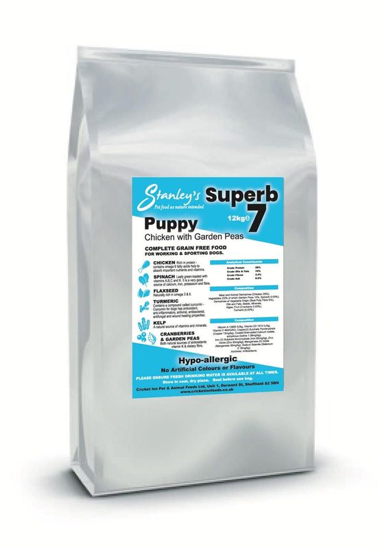 12kg Stanley’s Puppy! Chicken Superb 7 - Chicken With Garden Peas Grain Free Dog Food! New!!