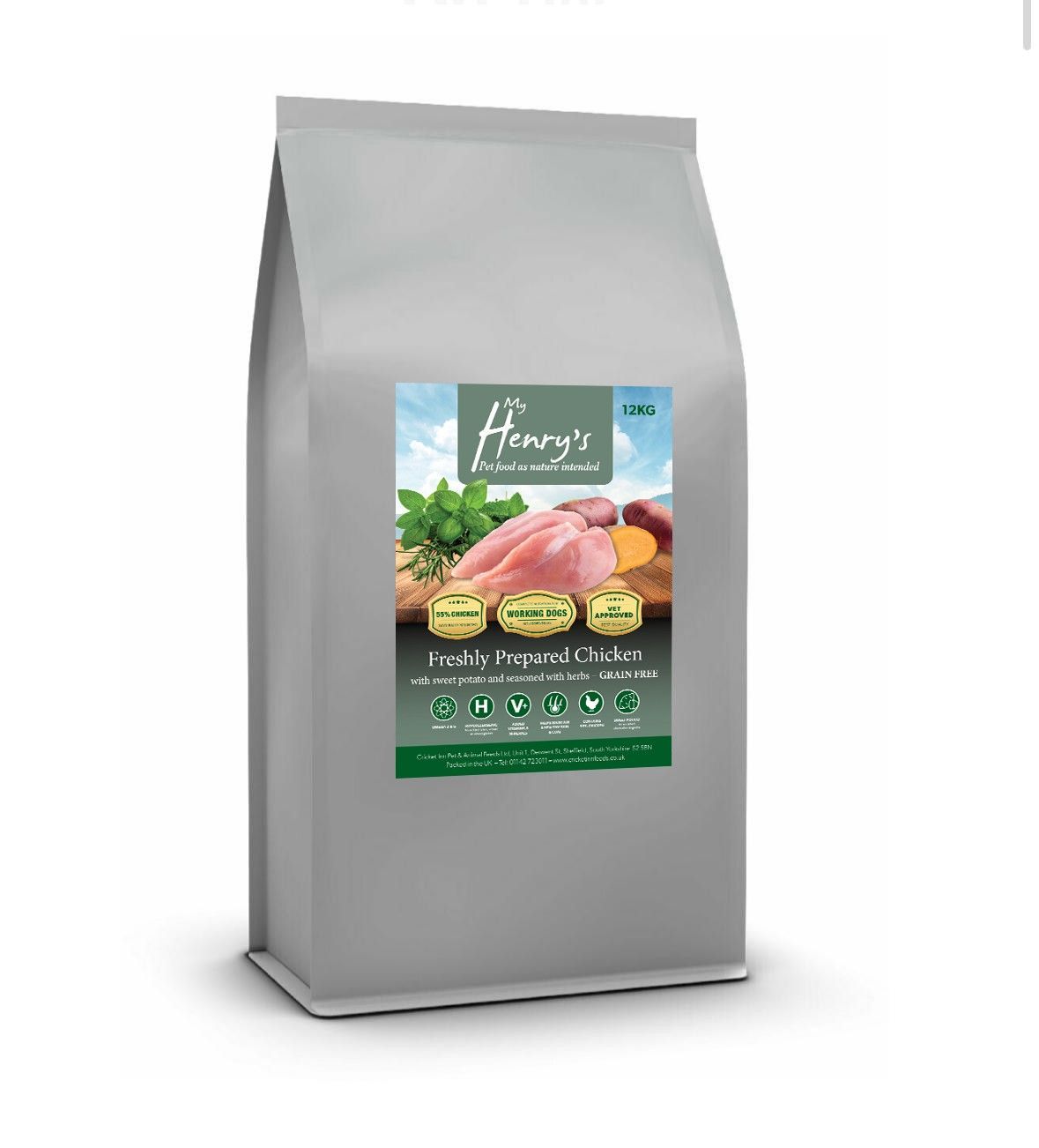 12kg - Chicken, Sweet Potato And Herbs - Hypo Allergenic - Grain Free Dog Food. New Label!