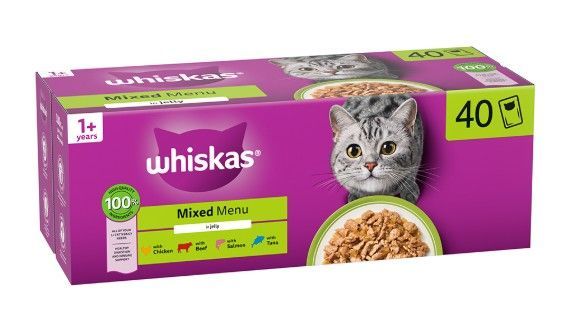 Whiskas 1+ Adult Wet Cat Food Mixed Menu In Jelly 40x85g