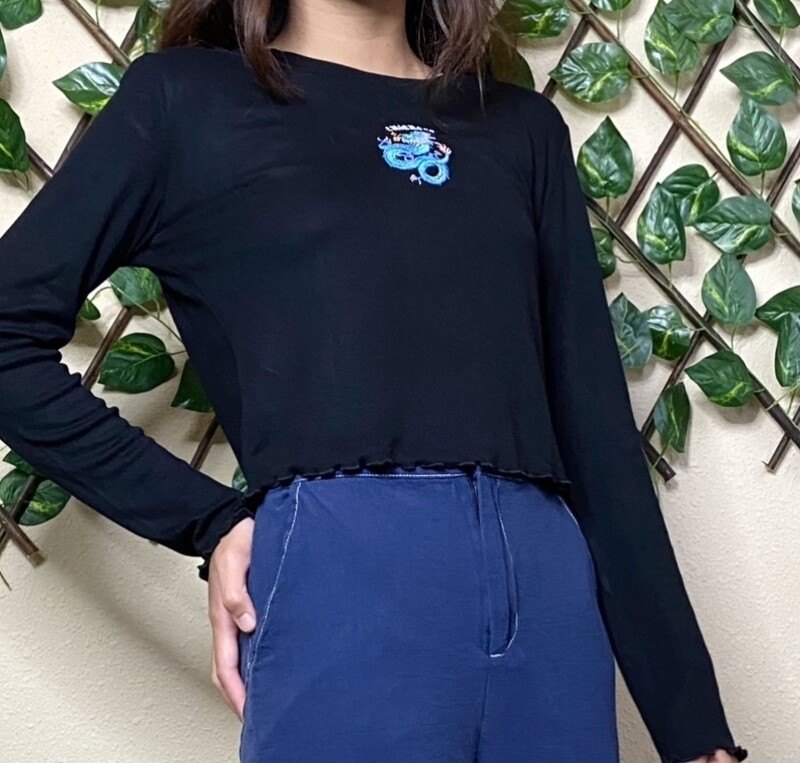 Bershka dragon long sleeve top