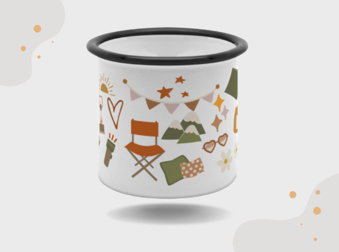 Emaille Tasse - Camping mix