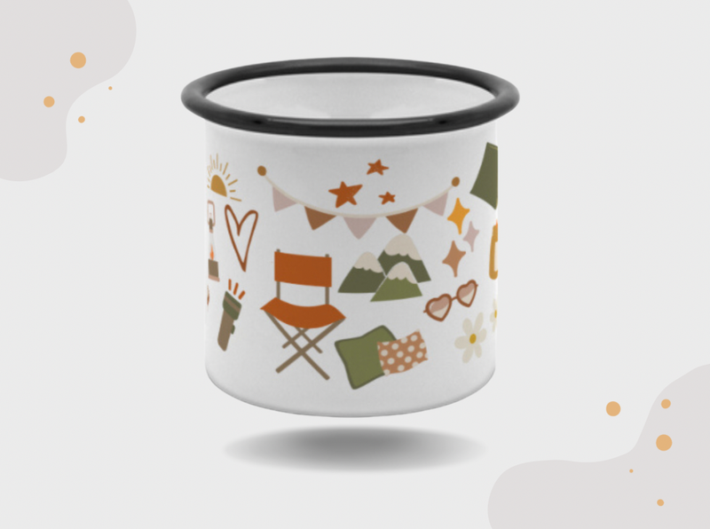 Emaille Tasse - Camping mix