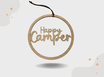 Holzschild „Happy Camper“