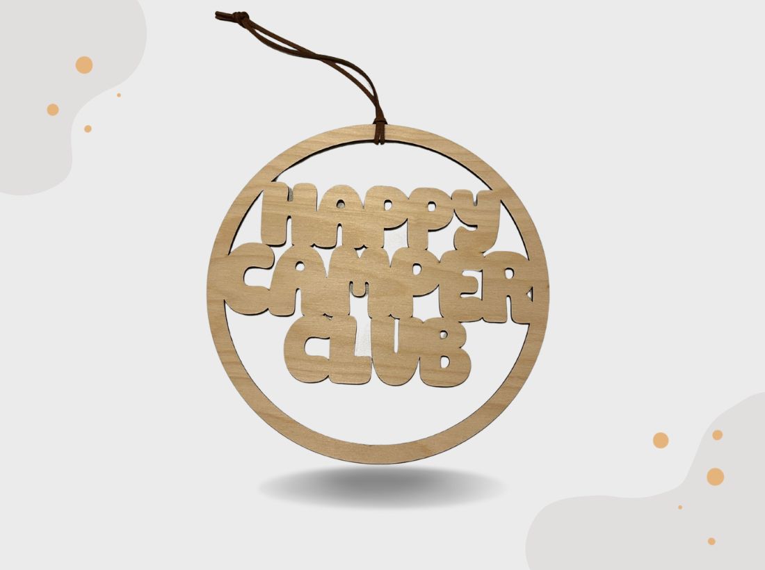 Holzschild „Happy Camper Club“