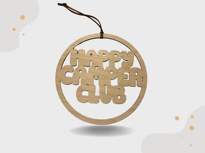 Holzschild „Happy Camper Club“