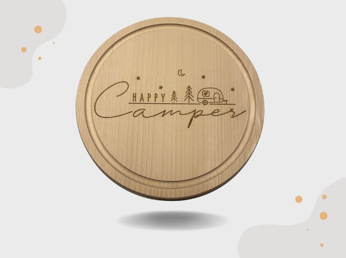 Holzbrett „Happy Camper“