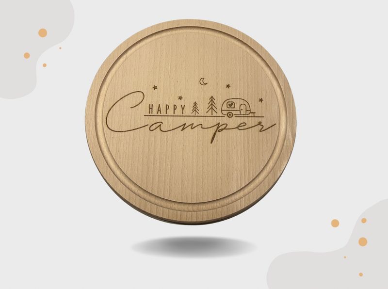 Holzbrett „Happy Camper“ Holzbrett „Happy Camper“