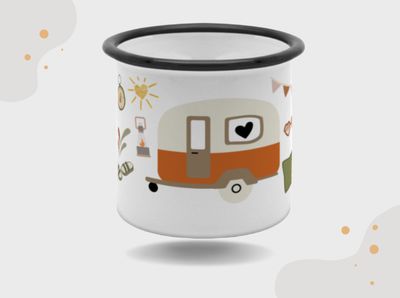 Emaille Tasse - cozy Camper life