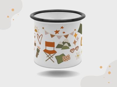 Emaille Tasse - Camping mix Emaille Tasse - Camping mix