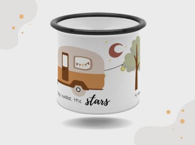 Emaille Tasse - under the stars
