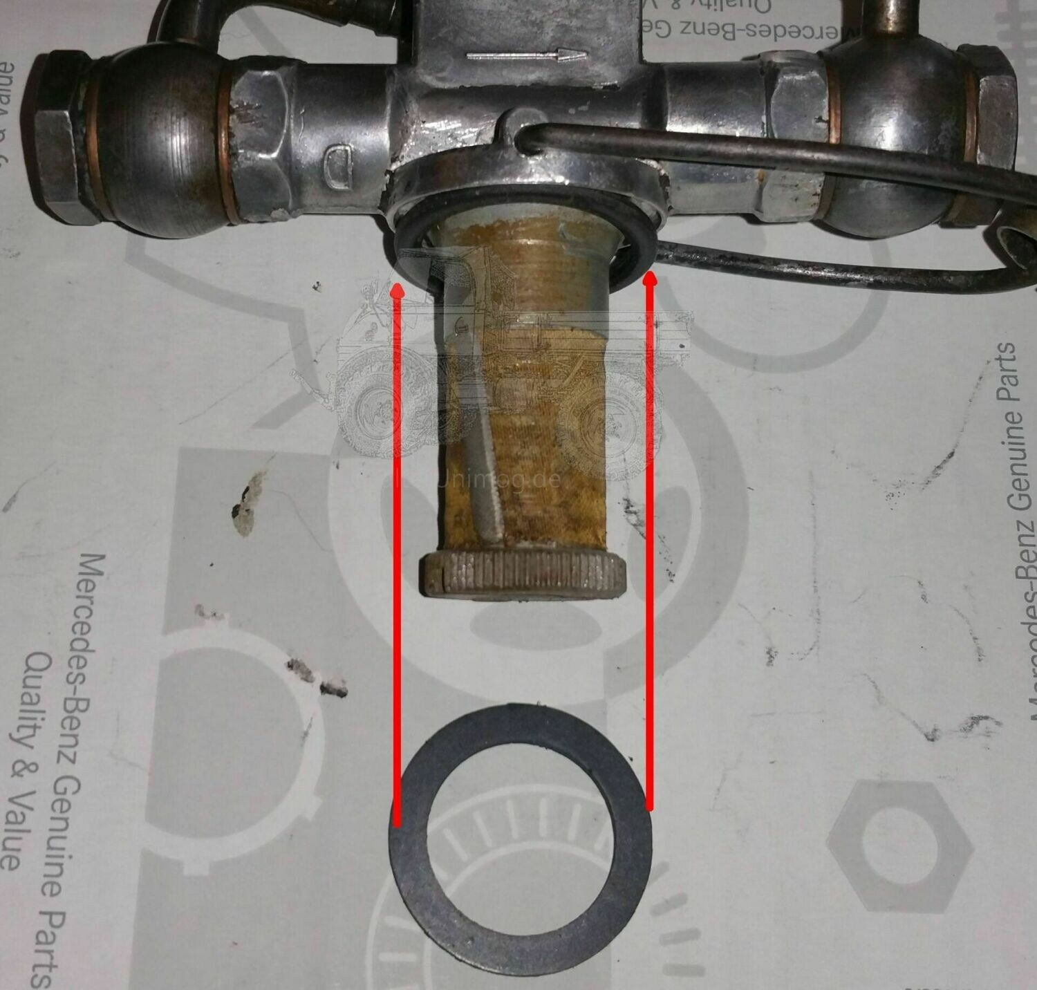 Vorfilter Dieselfilter Dichtring gesteckt Vorfilter Dieselfilter Dichtring gesteckt