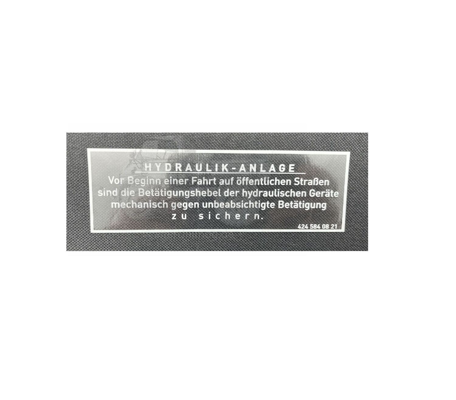 Aufkleber Sicherung Hydraulikanlage Unimog SBU Aufkleber Sicherung Hydraulikanlage Unimog SBU