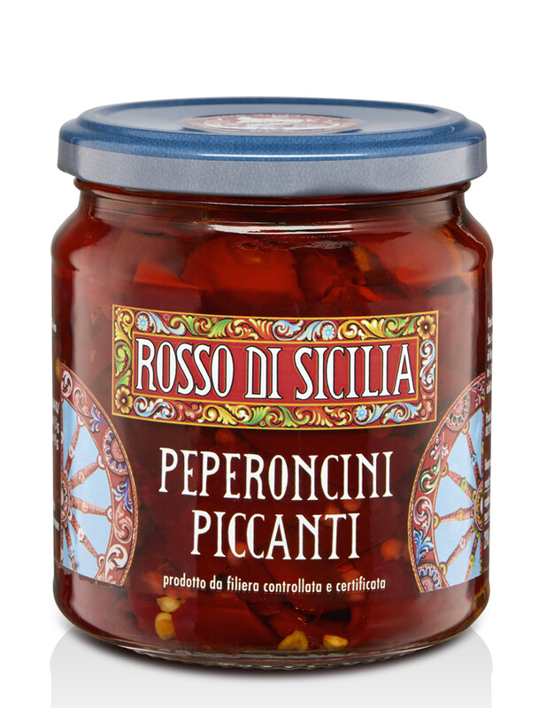Peperoncini piccanti 290gr (€ 3,10 al pezzo) - 1 scatola Cunzata da 9 pezzi