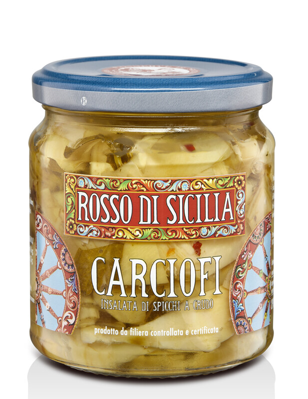 Carciofi - Insalata di spicchi a crudo 290gr (€ 3,15 al pezzo) - 1 scatola Cunzata da 9 pezzi