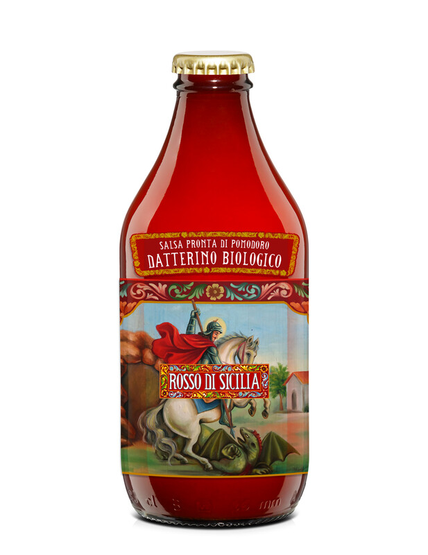 Salsa pronta di pomodoro datterino biologica 330 gr (€ 1,54 al pezzo) - 1 Scatola Rosso di Sicilia da 12 pezzi