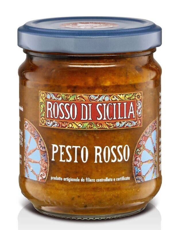 Pesto rosso siciliano 180gr (€ 3,84 al pezzo) - 1 Scatola Cunzata da 9 pezzi