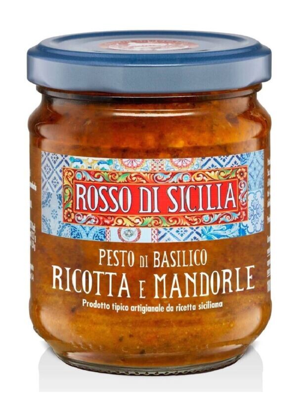 Pesto di basilico, ricotta e mandorle 180gr (€ 3,84 al pezzo) - 1 Scatola Cunzata da 9 pezzi