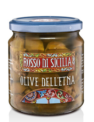 Olive dell’etna 290gr (€ 4,95 al pezzo) - 1 scatola Cunzata da 9 pezzi Olive dell’etna 290gr (€ 4,95 al pezzo) - 1 scatola Cunzata da 9 pezzi