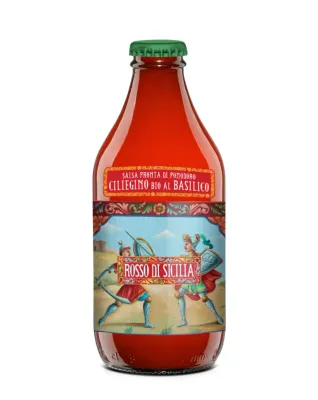 Salsa pronta di pomodoro ciliegino biologica al basilico 330 gr (€ 1,69 al pezzo) - 1 Scatola Rosso di Sicilia da 12 pezzi Salsa pronta di pomodoro ciliegino biologica al basilico 330 gr (€ 1,69 al pezzo) - 1 Scatola Rosso di Sicilia da 12 pezzi