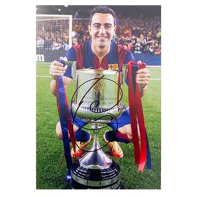 Xavi Copa Del Rey Trophy Signed Print