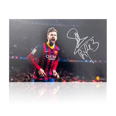 Gerard Pique Barcelona Signed Print