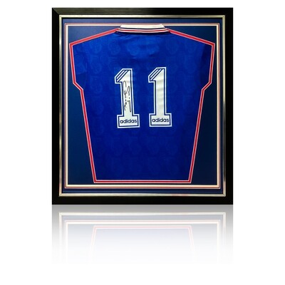 Brian Laudrup Signed & Framed Rangers 1995/96 Retro Shirt