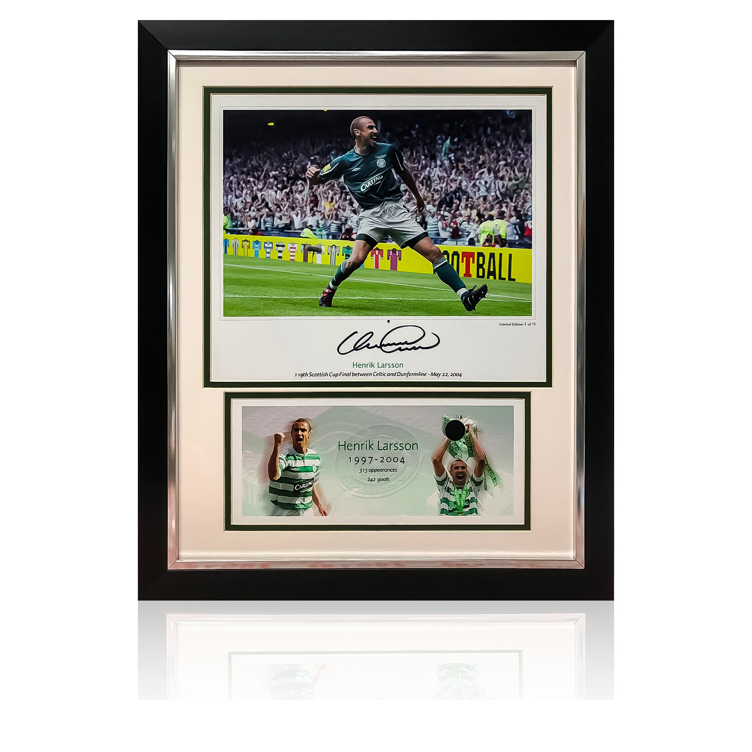 Official Henrik Larsson Scottish Cup Glory Signed Display