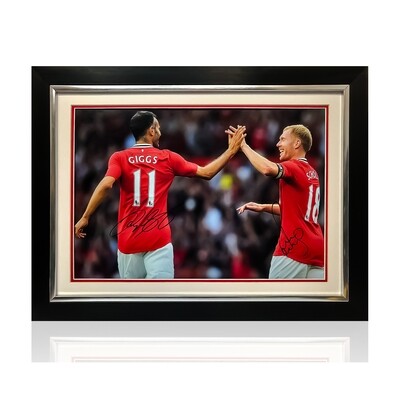 Giggs and Scholes Signed & Framed Print