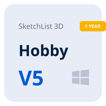 SketchList 3D V5 Hobby - 1 Year - Windows