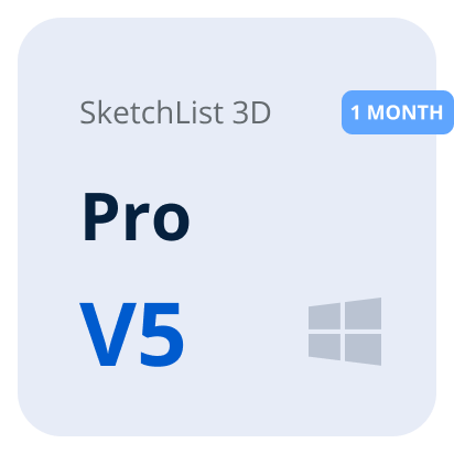 SketchList 3D V5 Pro - 1 Month - Windows