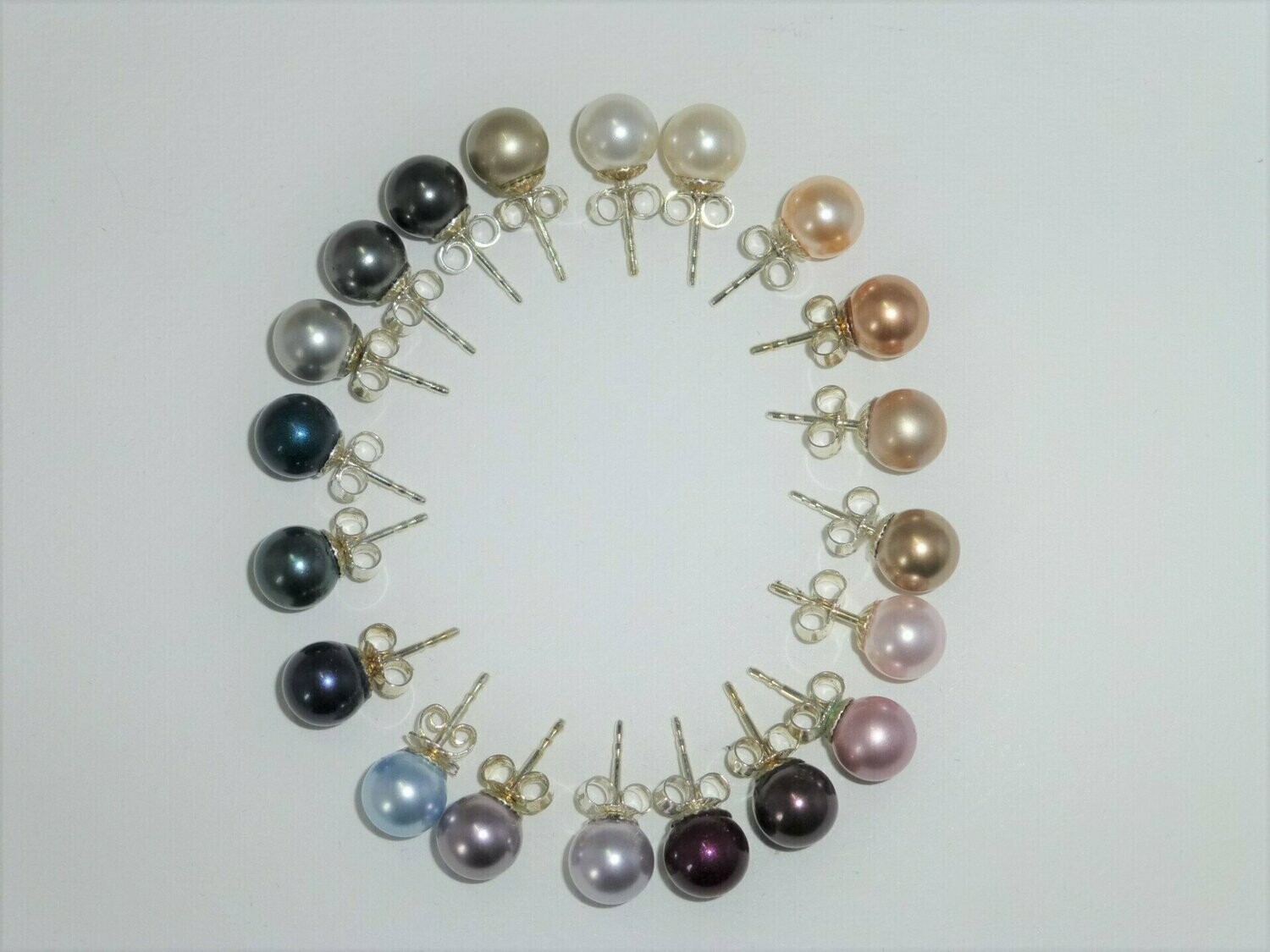 Ohrstecker mit Perle 8mm  - Perlfarben