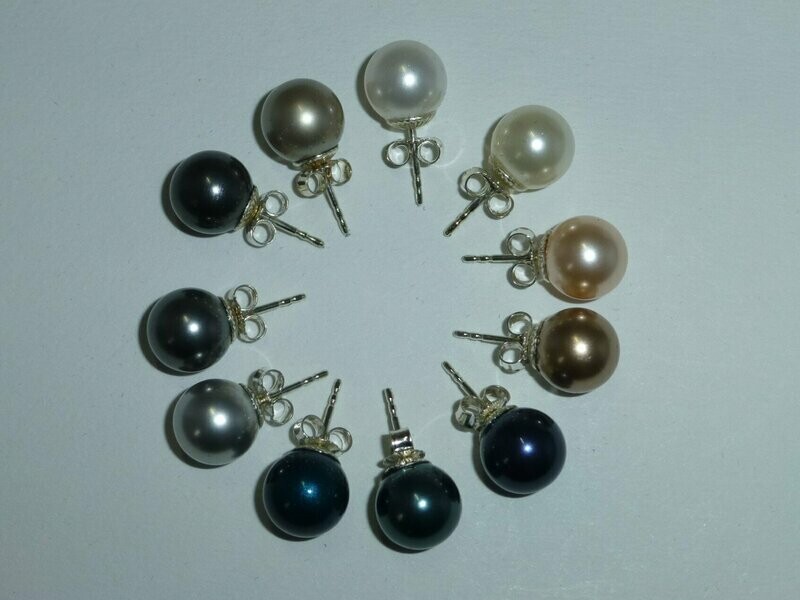 Ohrstecker mit Perle 10mm Perlfarben