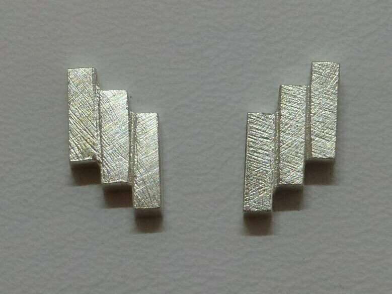 Ohrstecker Silber "Treppchen" 6x10