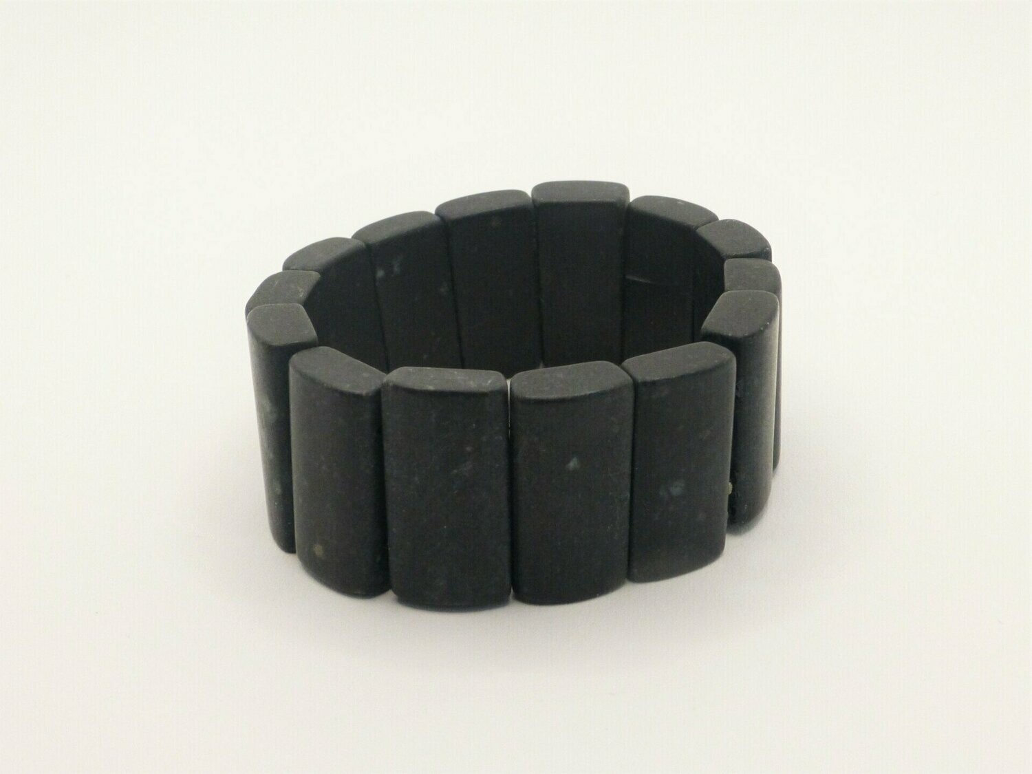 Dehnbares Armband Onyx matt Rechtecke