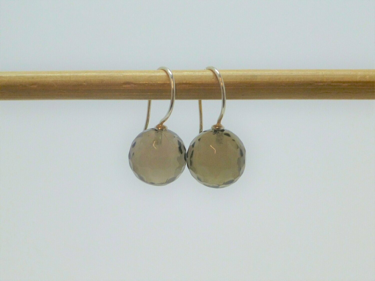 Ohrstecker Gold mit Rauchquarz Kugeln 12mm