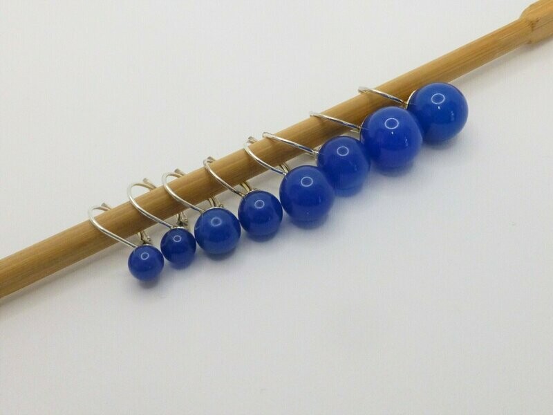 Ohrringe Patentbrisur Achat Blau Kugeln - verschiedene Größen
