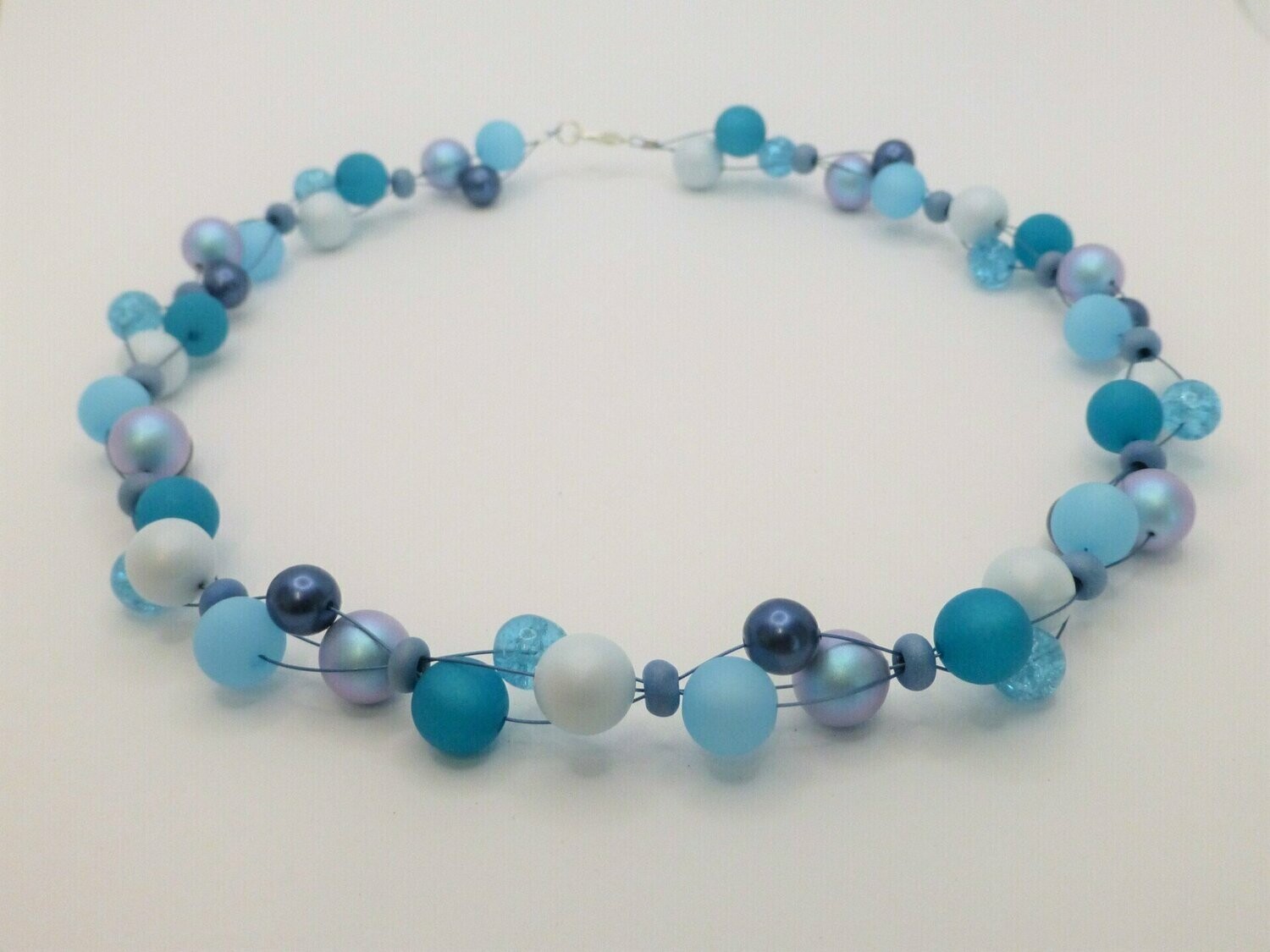 Halskette "Bubbles" Blau-Türkis